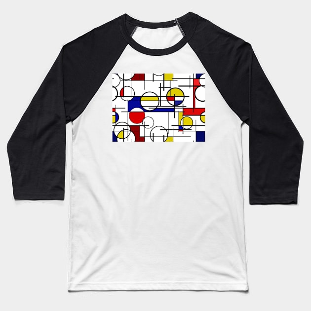 Mondrian pattern Baseball T-Shirt by DigitalShards